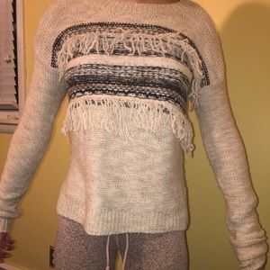 A&f fringed sweater